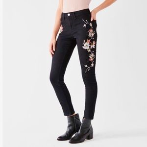 BDG Embroidered Twig Skinny Jeans High Rise Floral